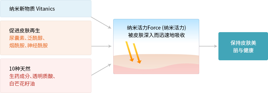 纳米活力Force (纳米活力) 被皮肤深入而迅速地吸收