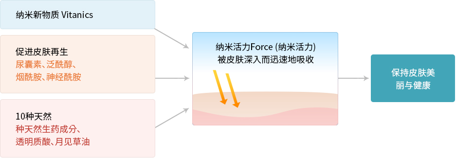 纳米活力Force(纳米活力) 被皮肤深入而迅速地吸收